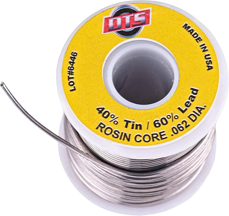 DTS Solder Wire Tin Lead 40/60 Rosin Core 0.062-inch (1.6mm) on Spool, 1 pound - Made in USA | Soldering Wire for Electronics Repair and More