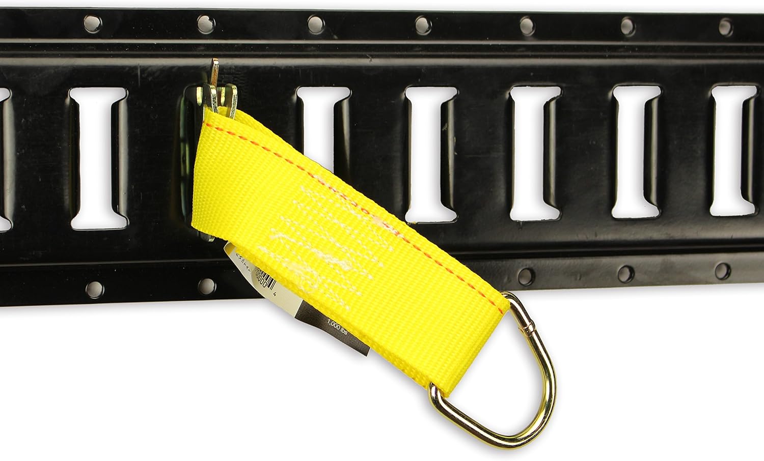 DC Cargo Mall E-Track Rope Tie-Offs, 2" x 6" Tie Down Straps - 4 Pack, with D Ring (3000Lbs Break Strength), E Tack Accessories for Load Securement in Pickups, Trailers, Trucks, Boats, Vans, Cars
