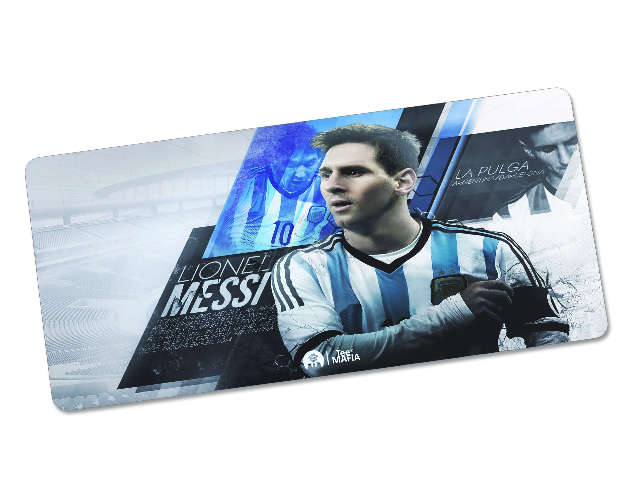Tee Mafia Goat Messi Legend Footballer Mouse Mat - Printed Large Extended XXL Mouse Pad for Laptop, Desktop, PC for E-Sports Gaming Table Mat - Anti-Skid Rubber - [11 x 23in] - Pack of 1 (D2)-image-1