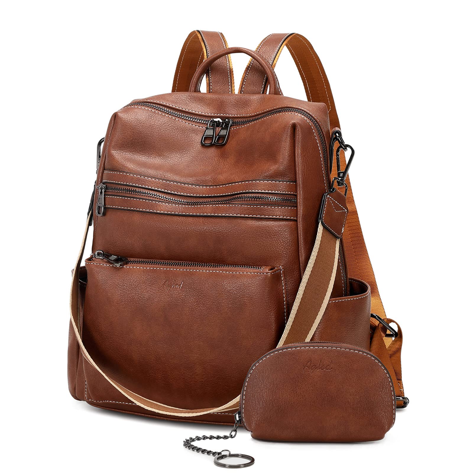 AGLOD Leather Backpack Purse for Women Designer Ladies Shoulder Bag Fashion Faux Work Travel Handbags