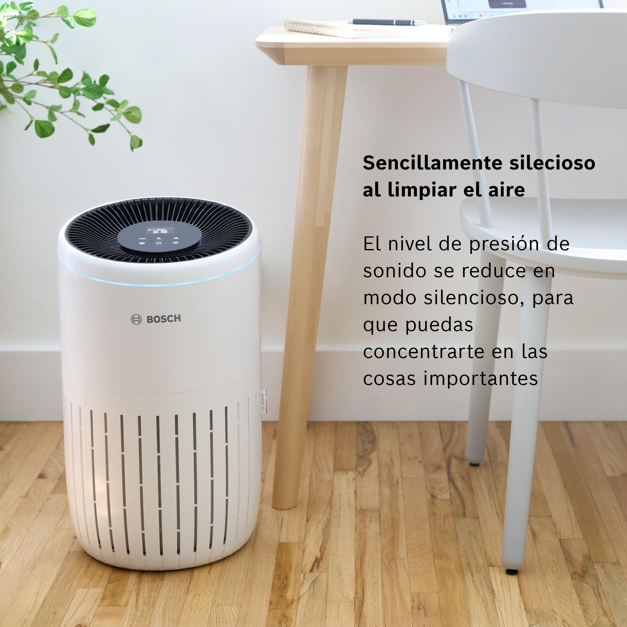 Bosch Air 4000, Purificador de aire, Para estancias de hasta 62,5 m² | Con Filtro de Aire 3 en 1, Sensor Inteligente, Modo Automático, Modo Silencioso (< 25 dB(A)), CADR: 300 m³/h