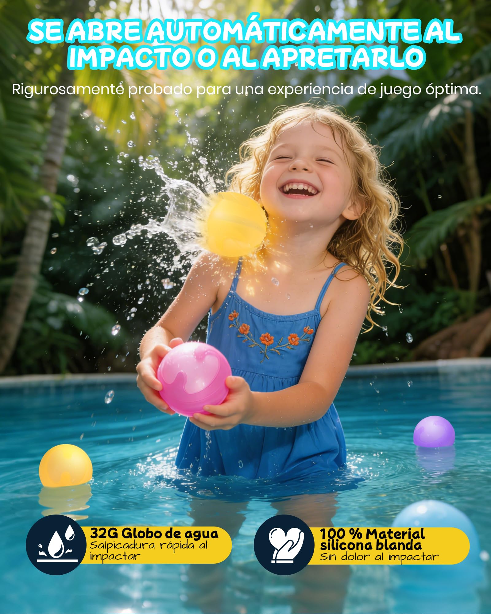 Globos de Agua Reutilizables, 12 Piezas Globo Agua Reutilizable para Cierre Automático y llenado Rápido Deagua, Globos Reutilizables de Agua para Jardines, Piscinas y Fiestas Acuáticas Al Aire Libre