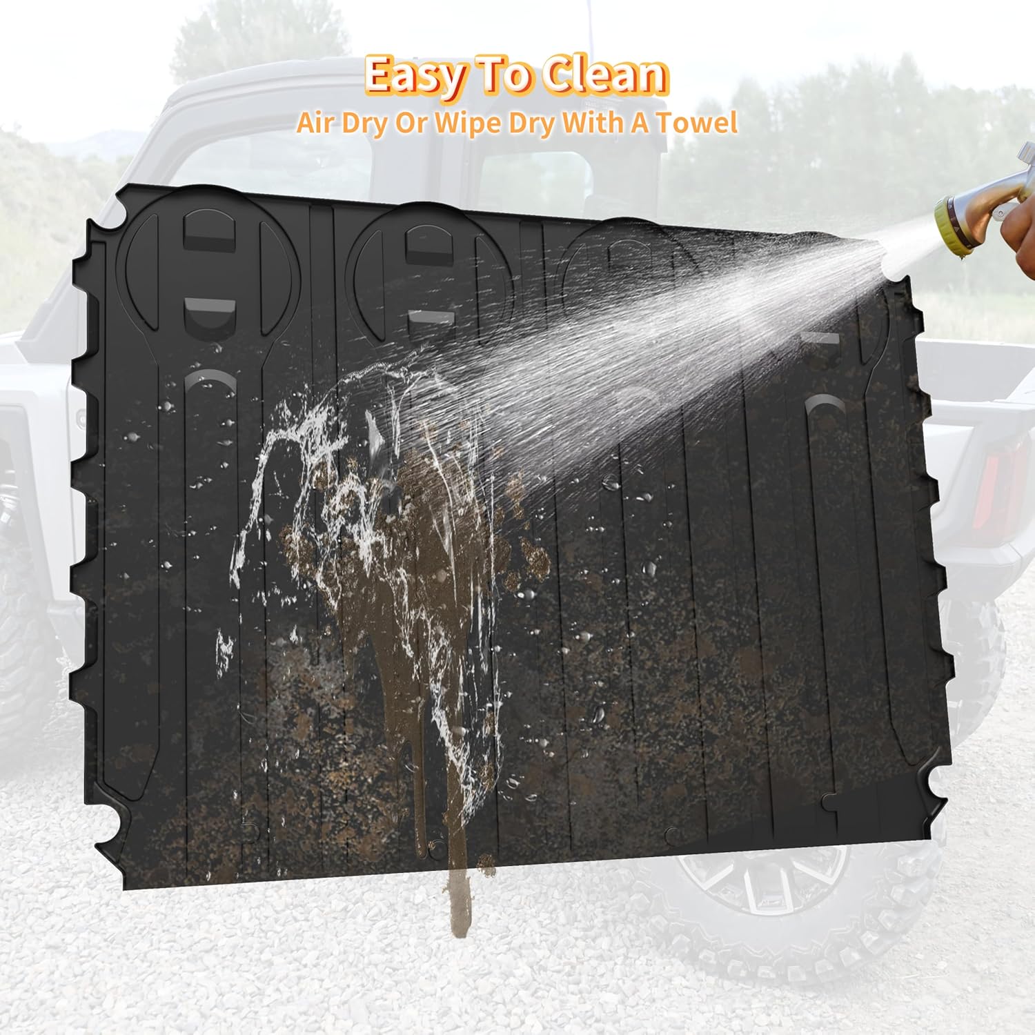 Cargo Bed Mat for Polaris Ranger XD 1500, TPE Rear Cargo Bed Mat Full Bed Floor Mats All Weather Protector Slush Liner for Polaris Ranger/Crew XD 1500 2024-2025 Accessories (Replace# 2889106) - Image 6