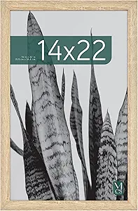 MCS Studio Gallery 14x22 Poster Frame Natural Woodgrain, Vertical & Horizontal Wall Hanging Large Picture Frame for Photos, Posters & Art Prints (1-Pack)