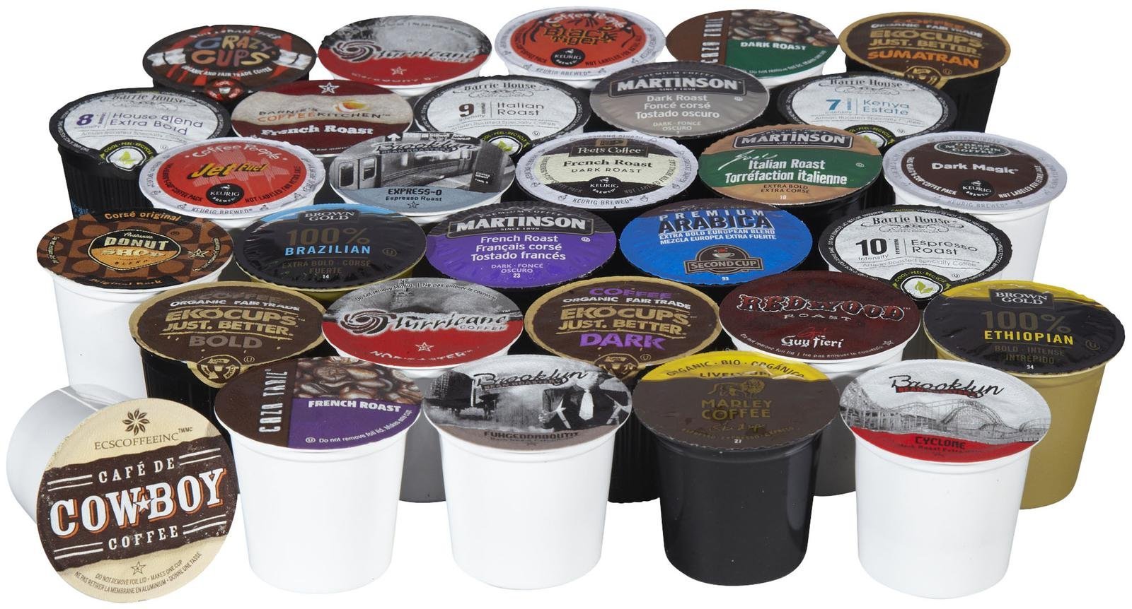 Crazy Cups Custom Variety Pack Coffee Pod Variety Pack, Dark Roast and Bold Flavors, Single Serve for Keurig K-Cup Machines - Robust Assortment with No Duplicates, 30 Count - Great Coffee Gift
