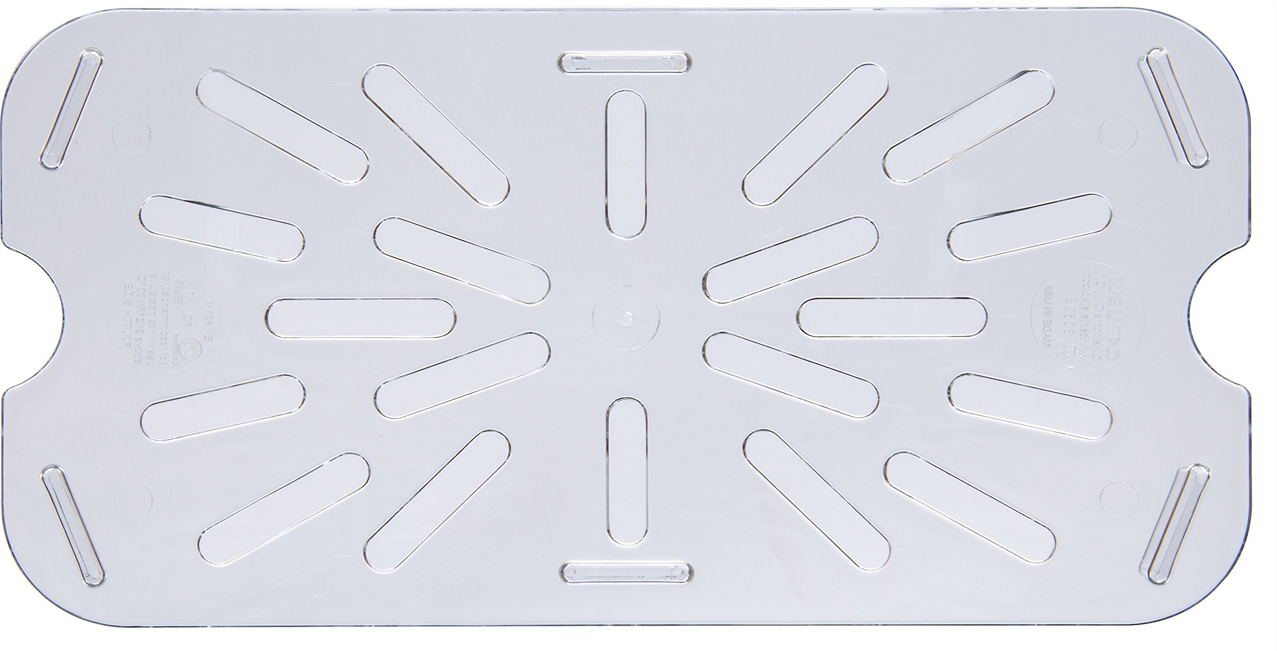 Carlisle Storplus Clear Drain Shelf Food Pan Grate - 1/4 Size, Pack Of 6, NSF Listed