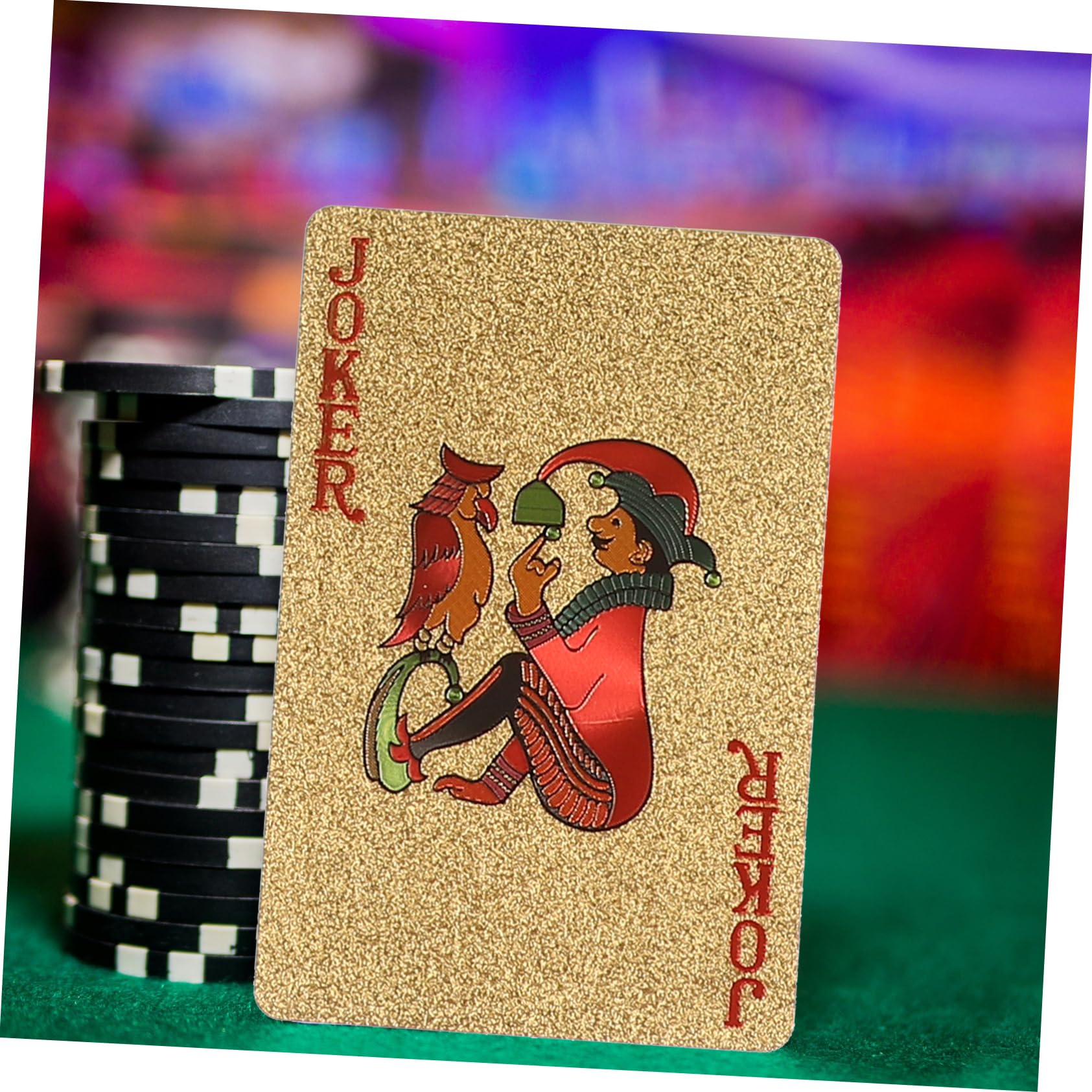 Abaodam 5 Paquetes De Naipes De Papel De Oro Cartas De Póquer Tally Naipes Naipes Estándar Trucos De Mesa De Póquer Accesorios Favores De Fiesta Suministros para Fiestas Juego