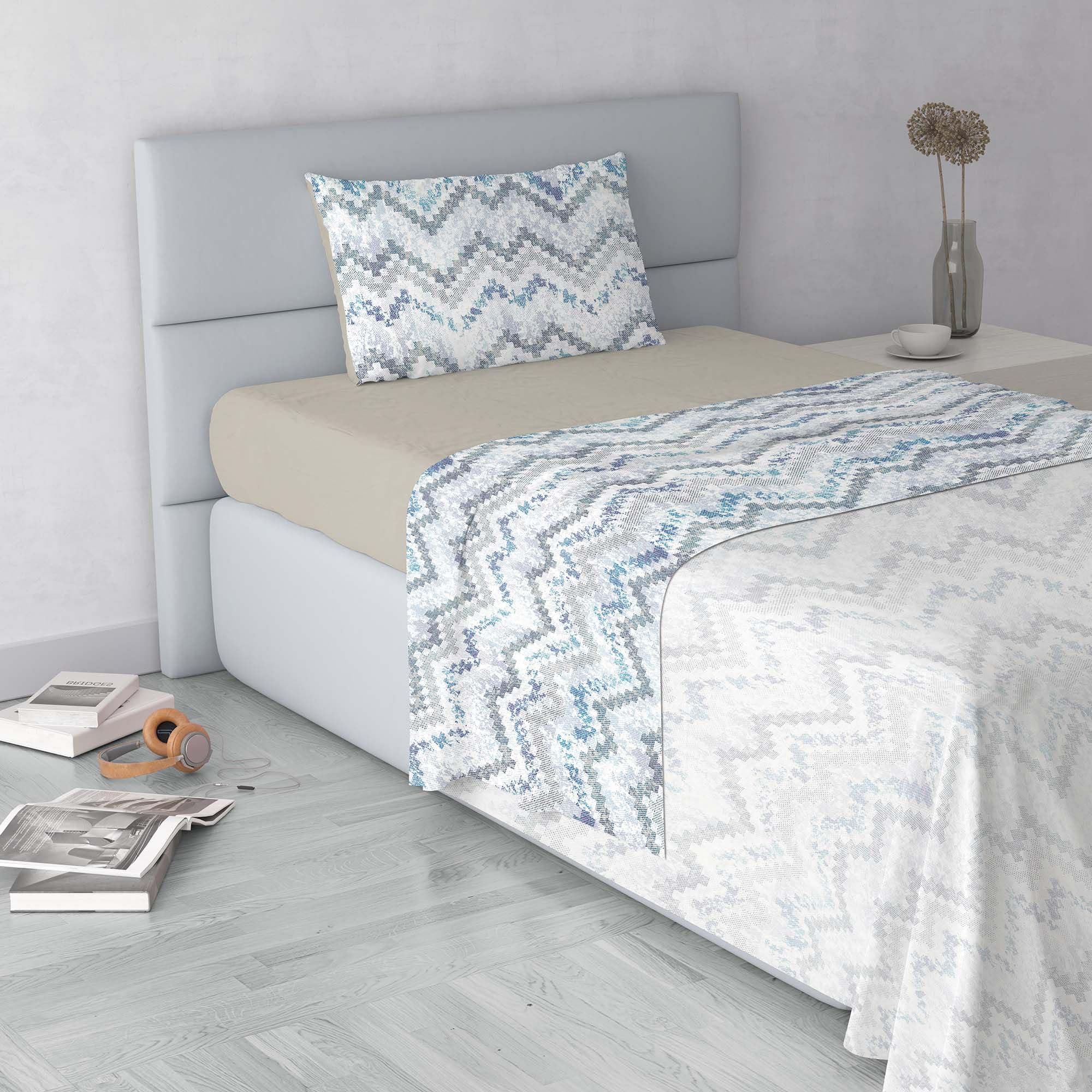 Italian Bed Linen Fashion Microfibre Duvet Cover Set, Made in Italy, Jakarta, Single