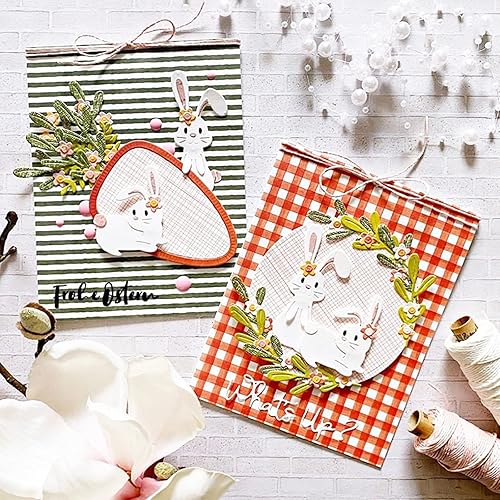 Miniatura 5 de Troqueles de metal de conejo de Pascua, diseño de animales de conejito de Pascua, huevo, zanahoria, plantillas de troqueles de corte, manualidades,