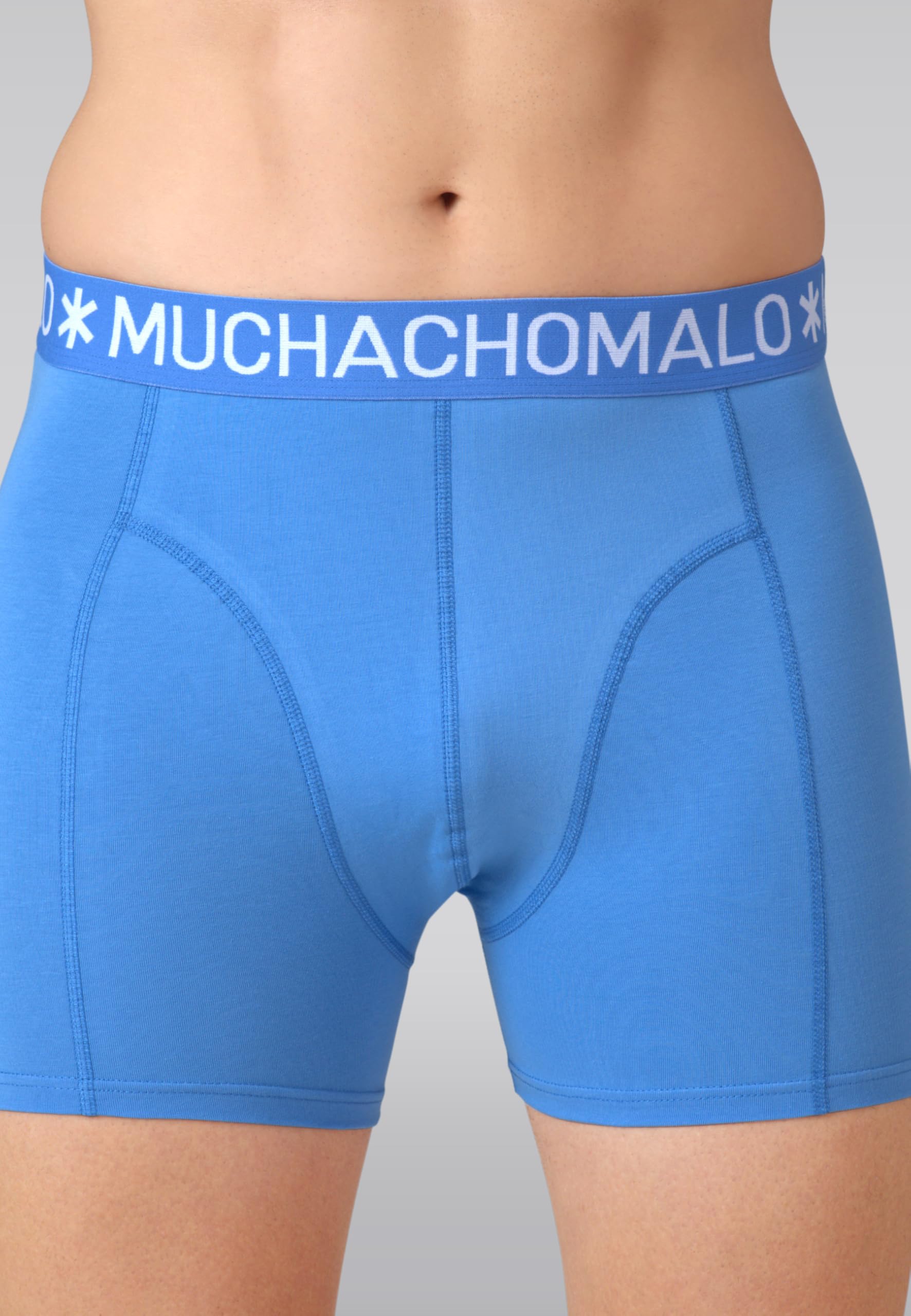 Muchachomalo Uomo Boxer 7-Pack, Tinta Unita, Cotone, Fascia Elastica