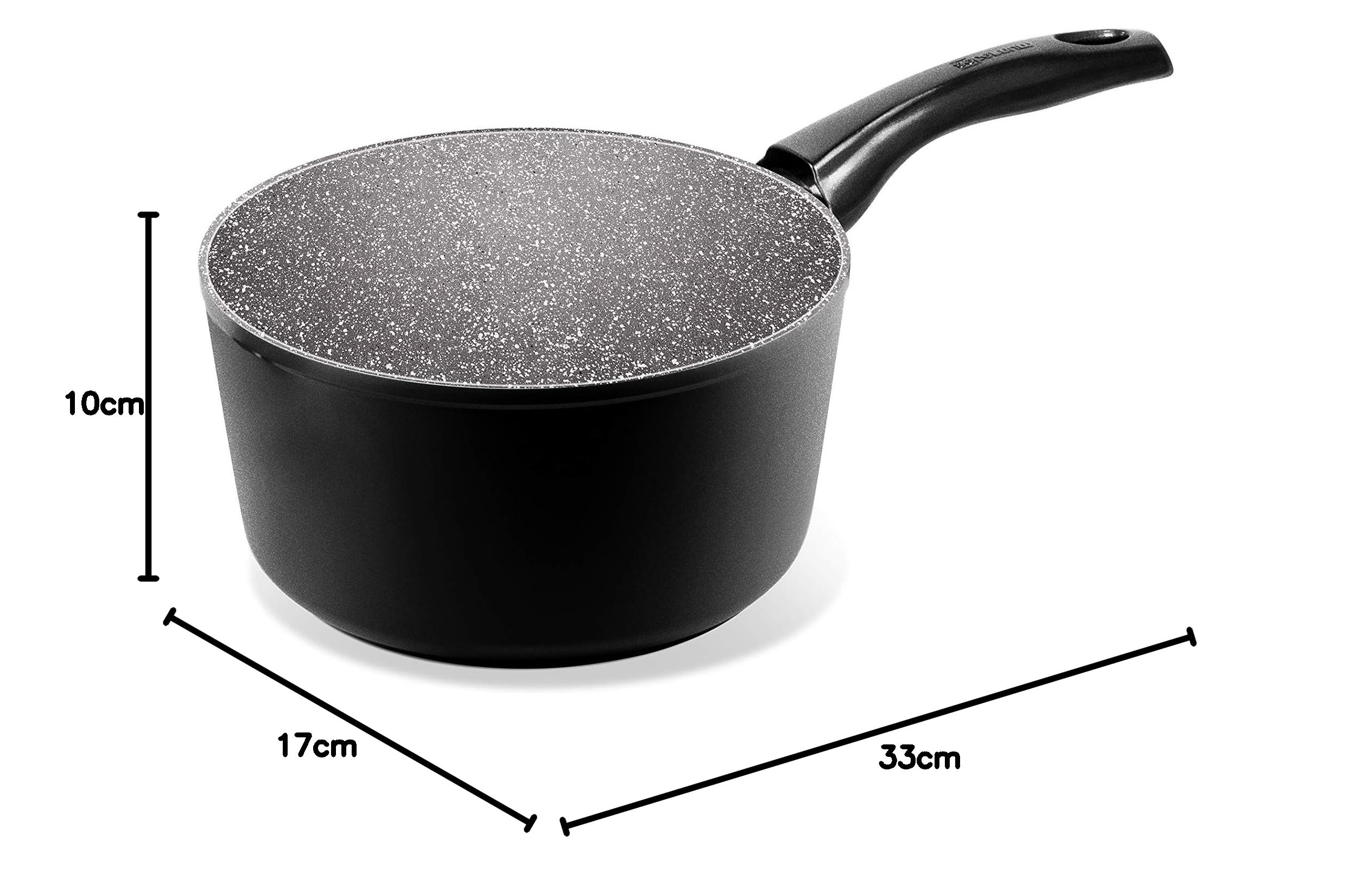 Aeternum, Black Pearl, Casseruola Antiaderente, Adatta a Induzione, Diametro 16 cm, Alluminio, Nera