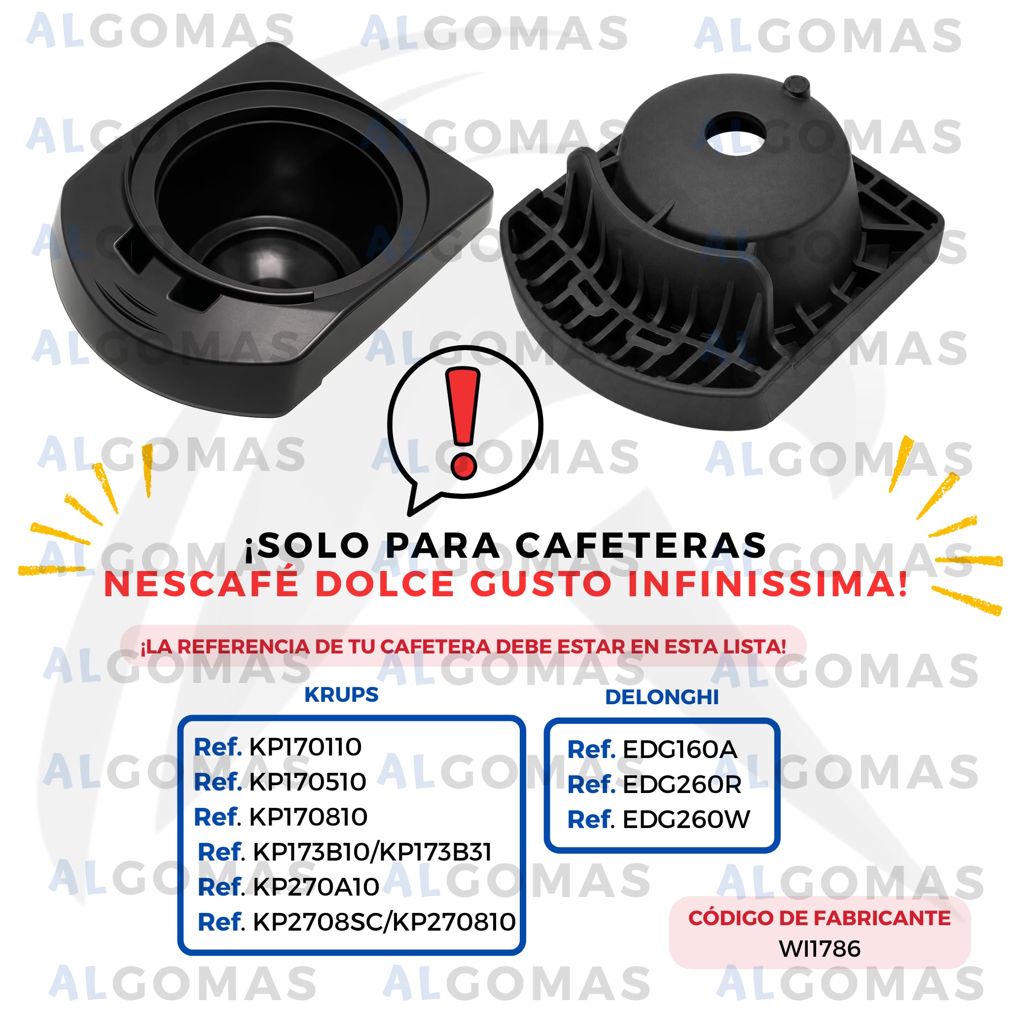 ALGOMAS® Soporte de Cápsulas MS-624560 | Repuesto Compatible con Nescafé Dolce Gusto Infinissima - Portacápsulas Negro para Cafeteras Krups y DeLonghi