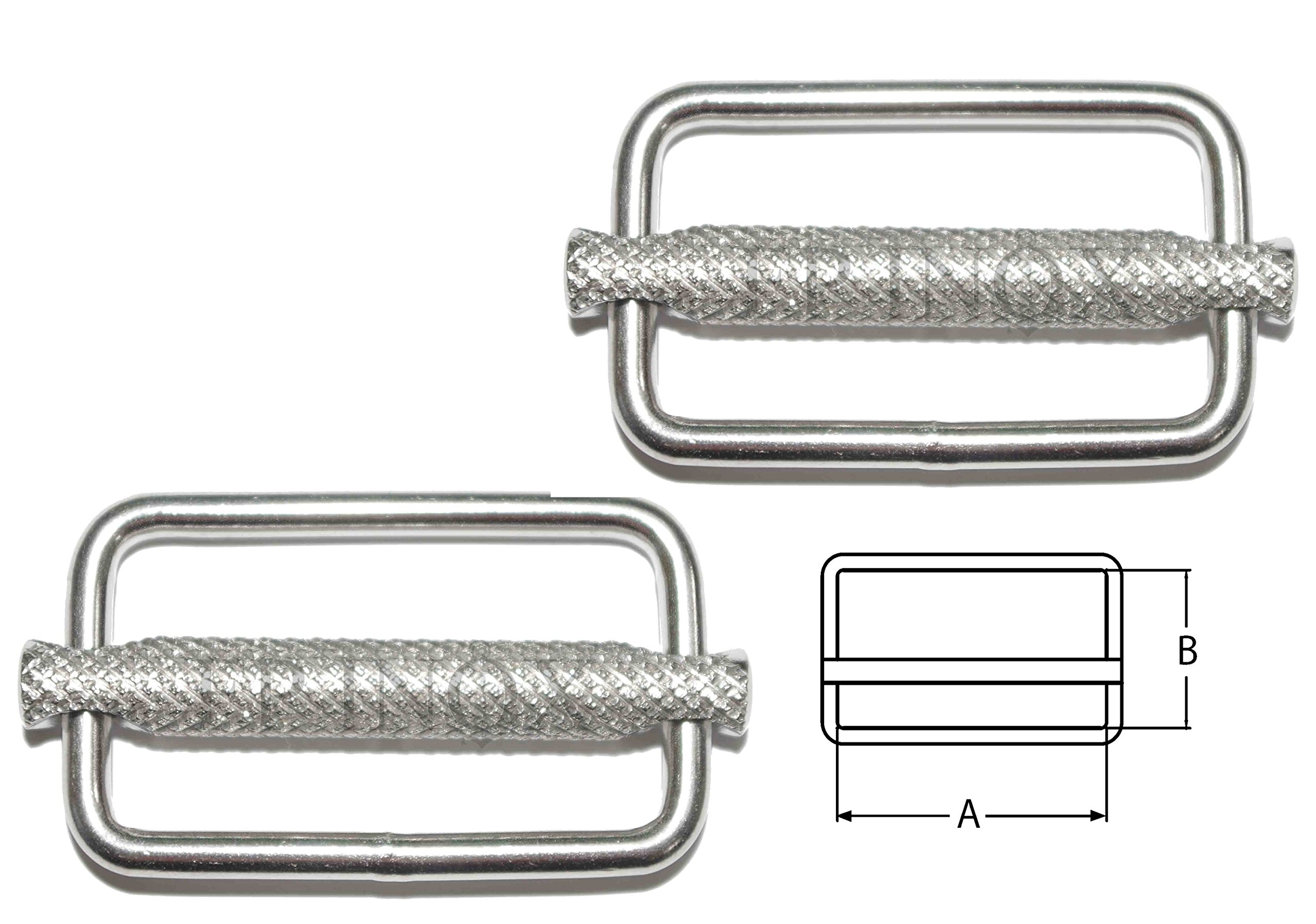 2 Fibbie Per Cintura Scorrevoli In Acciaio Inox 316 – Regolazione Facile A Zigrino, Larghezza 26mm, Per Cinture, Zaini, Collari E Campeggio