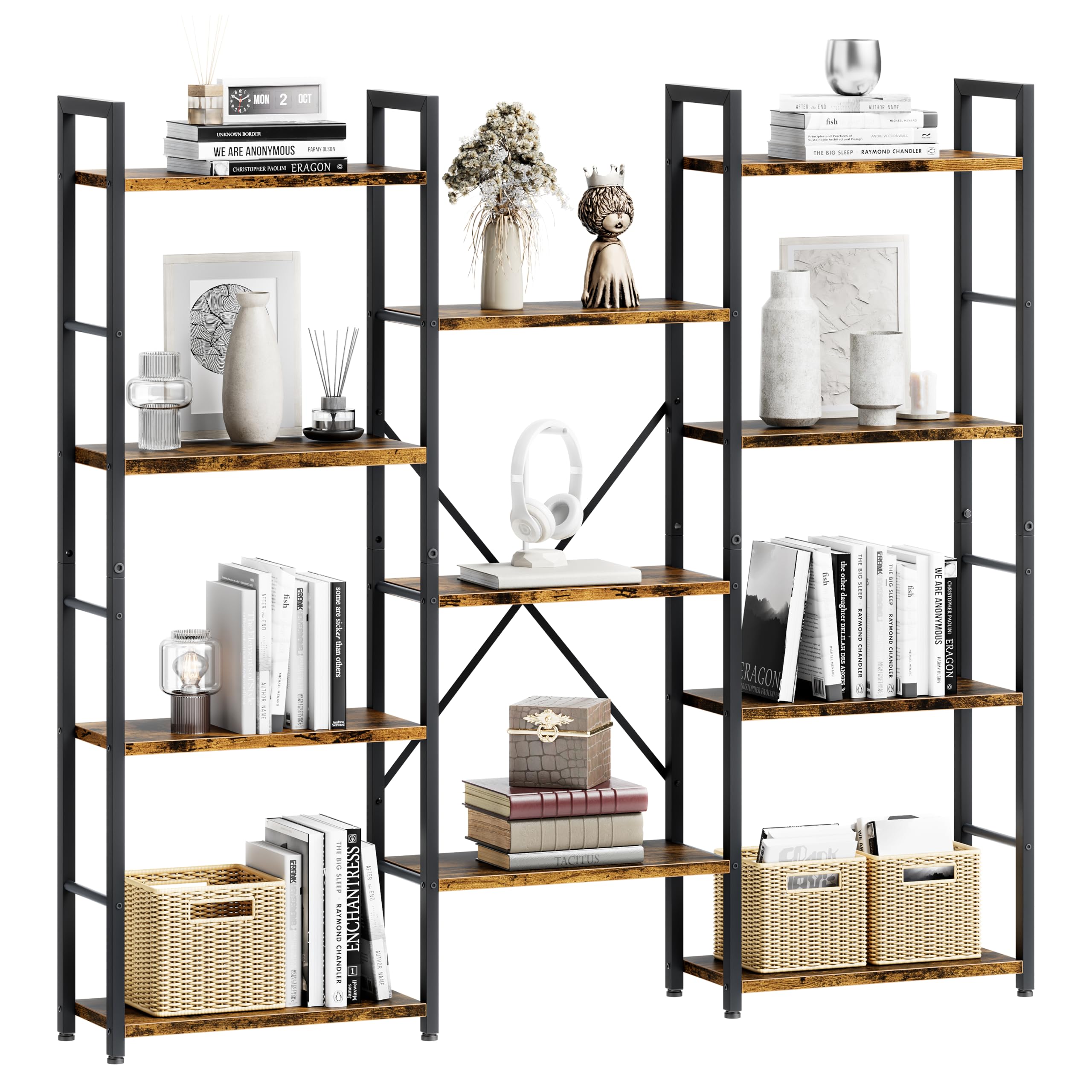 Shintenchi Triple Column 4 Tier Bookshelf