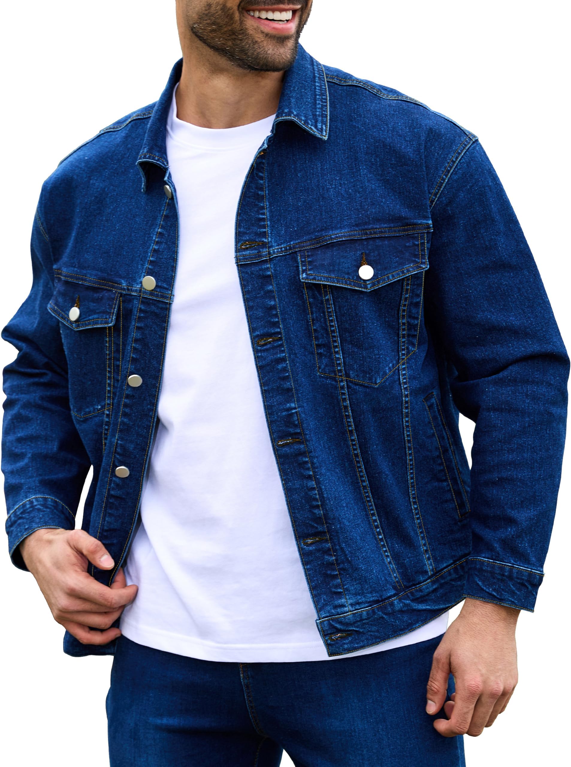 Denim Jackets for Men Trucker Jean Jacket Unlined Coats Spring Fall Outfits