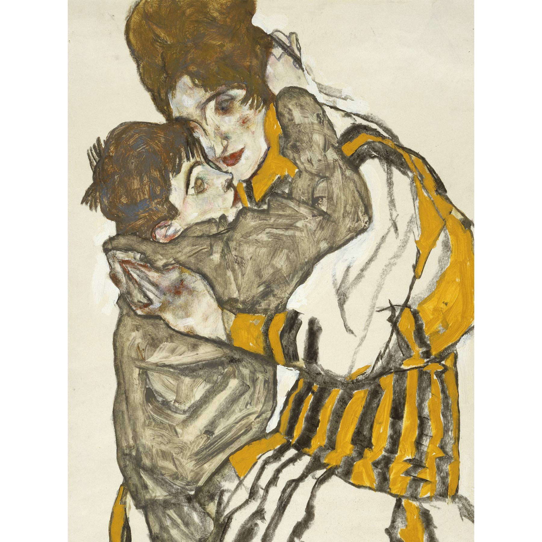 Egon Schiele Schieles Wife With Her Little Nephew Large Art Print Poster Wall Decor Premium Mural