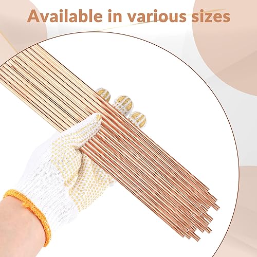 Miniatura 5 de Therwen Varilla redonda de cobre puro, 20 unidades, 4 pulgadas de largo, 0.118 in de diámetro, varilla de cobre sólido para manualidades de metal y