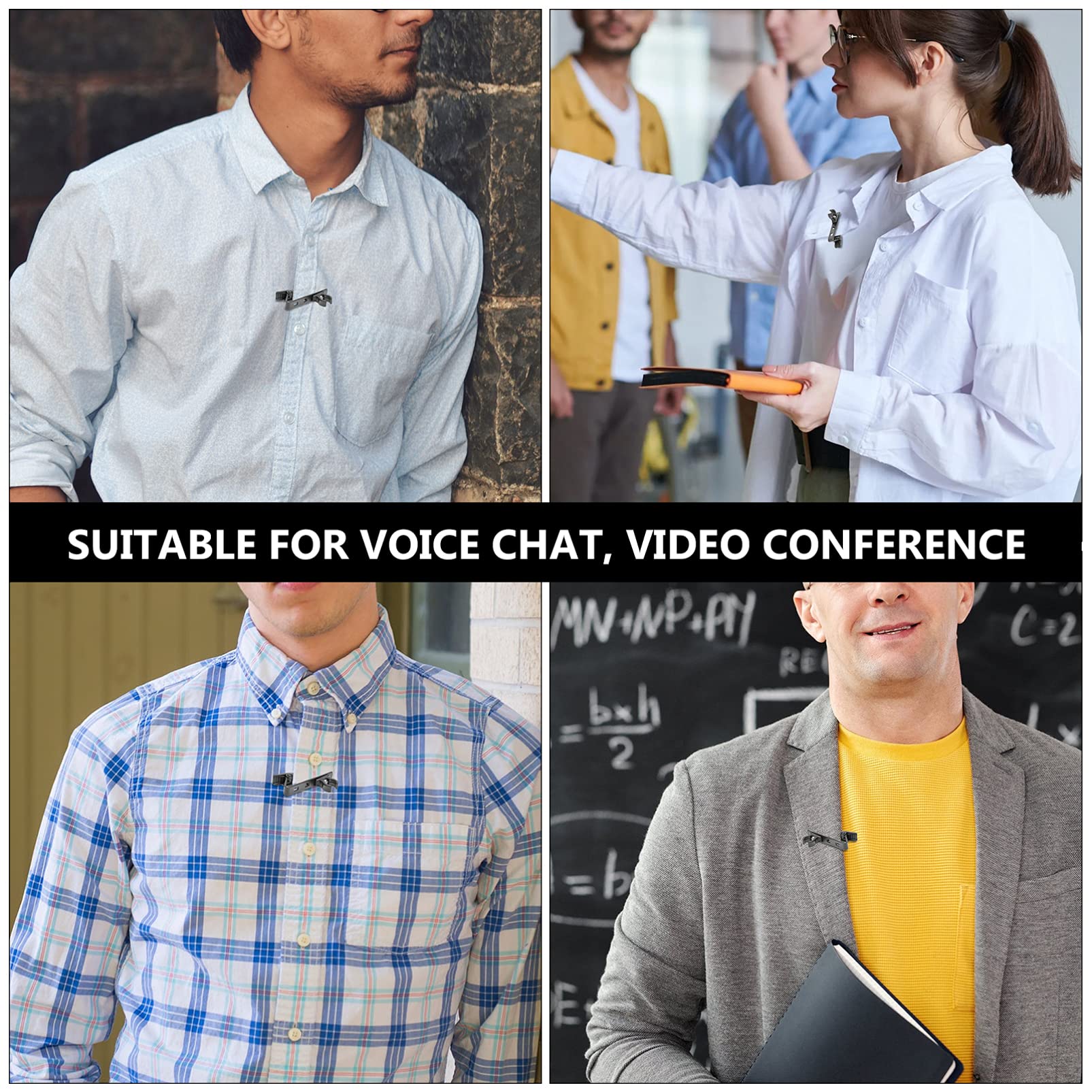 SWOOMEY 18Pcs Microphone Clip Set with High Density Sponge Covers for Enhanced Sound for Performances Speeches Online Chats and Conferences Secure and Easy to Use