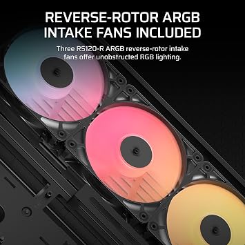 CORSAIR Frame 4500X RS ARGB Panoramic Mid-Tower PC Case 3X Pre-Installed Fans, High Airflow, Modular Design, GPU Anti-Sag, Reverse Connection Motherboard Compatible Black