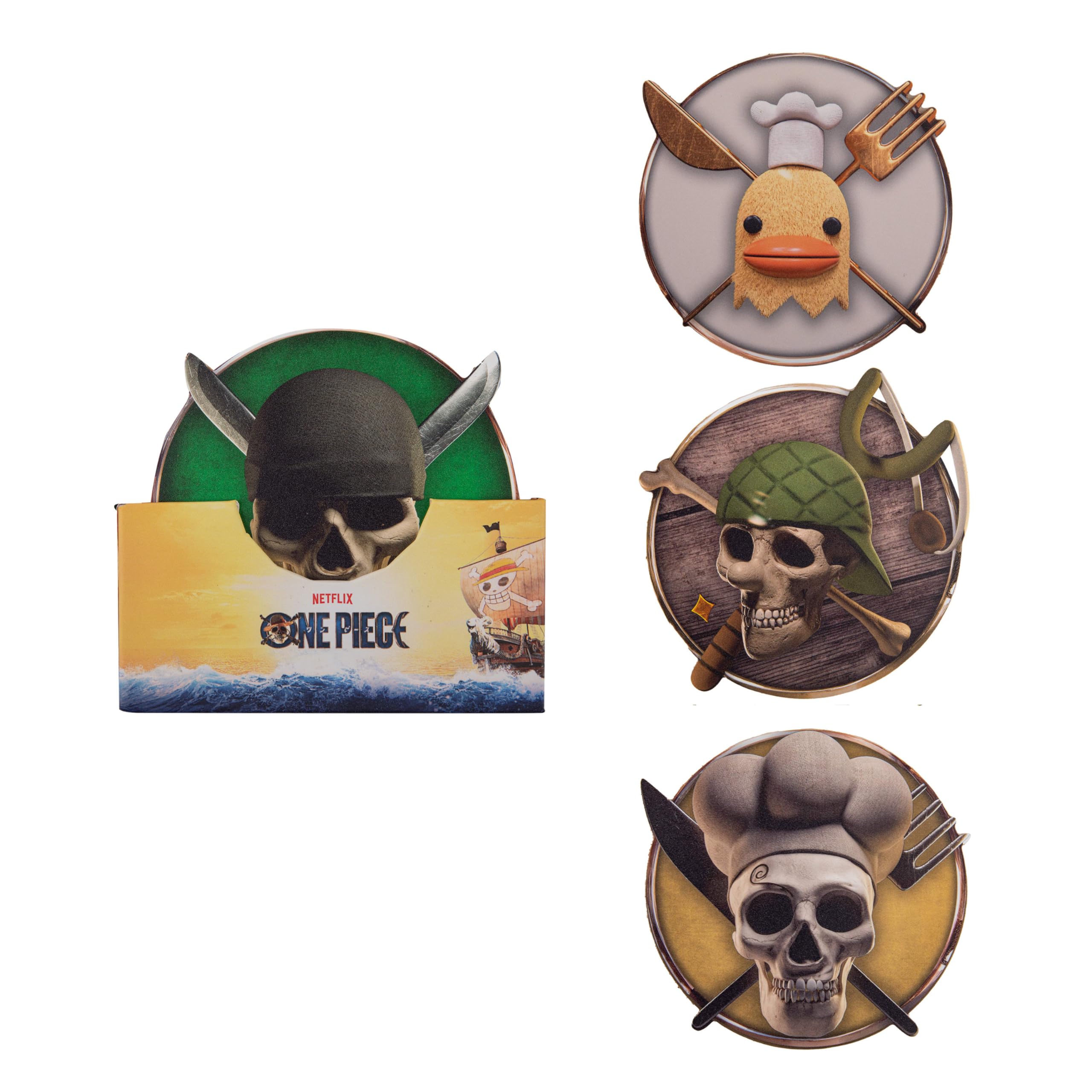 Cinereplicas One Piece Characters #2 One Piece - Set Of 4 Coasters - Characters 2 - Official Licensed