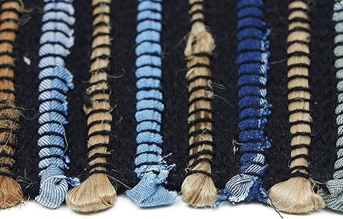 Miniatura 6 de Alfombra redonda de yute de 3 pies, hecha a mano de fibra natural, para un estilo rústico o bohemio, diseño ecológico y sostenible, perfecta para