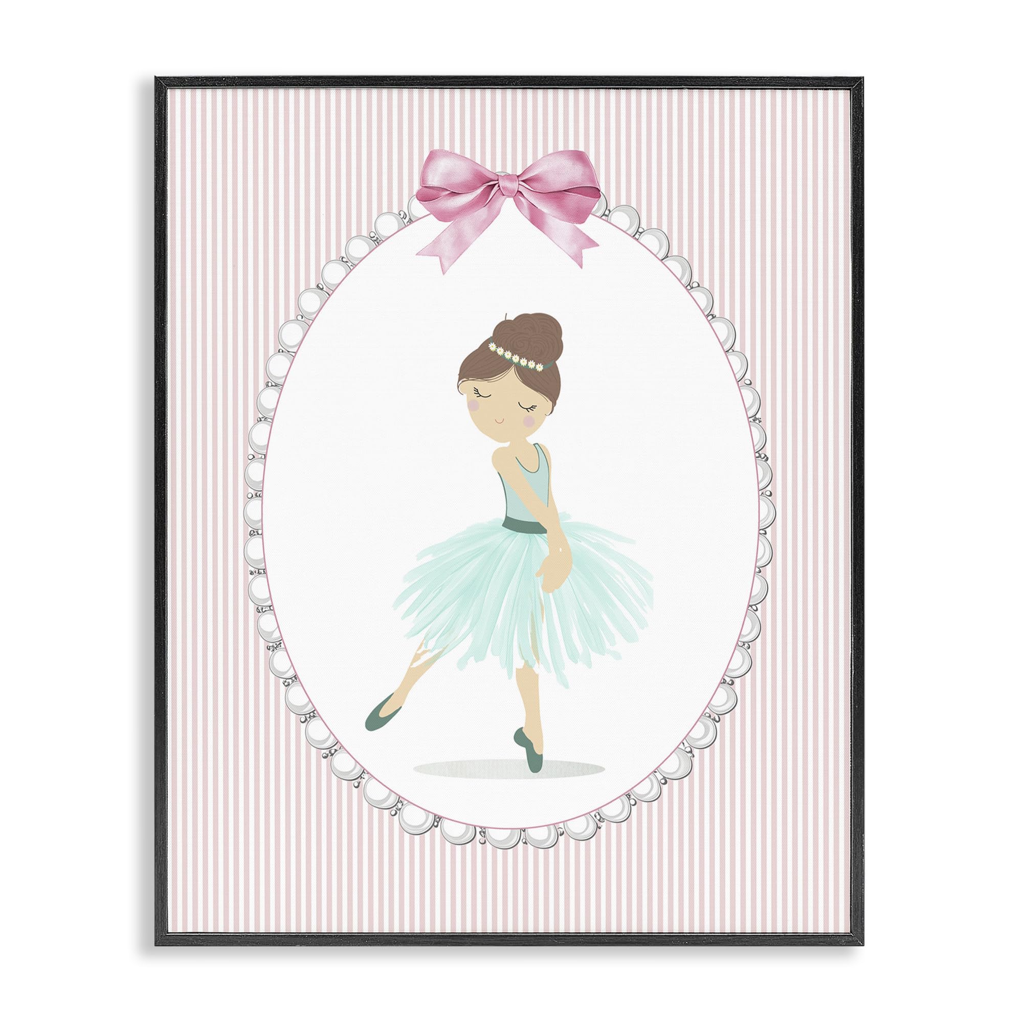 Stupell Industries 'Elegant Dance on Stripes', Framed Giclee Art, Black, 11 x 14 Inches, Easy to Hang and Sturdy, Made in USA, by Christine Simpson Art