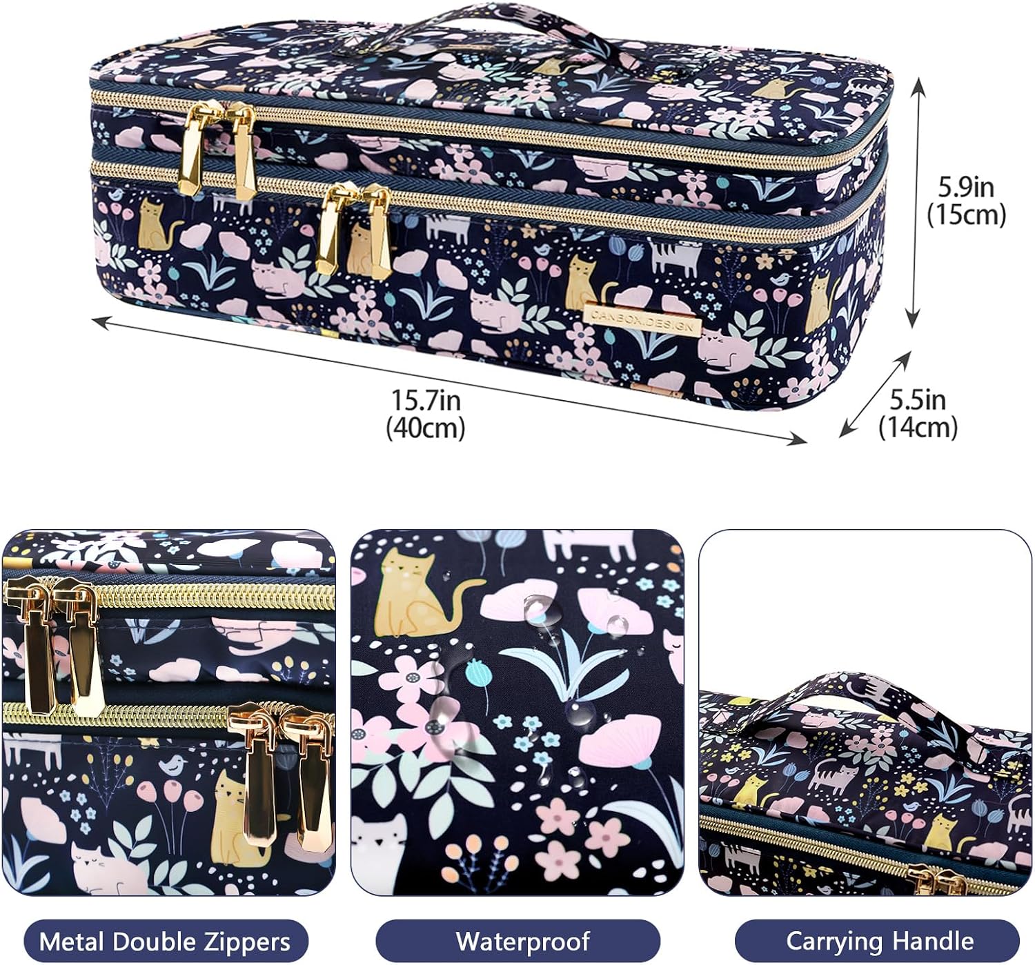 MissBoy Double Layer Travel Case Compatible with Revlon One-Step Volumizer/Hair Dryer/Hot Air Brush, Dyson Hair Dryer Carrying Case, Shark Flexstyle Storage Organizer Bag (Bag Only)