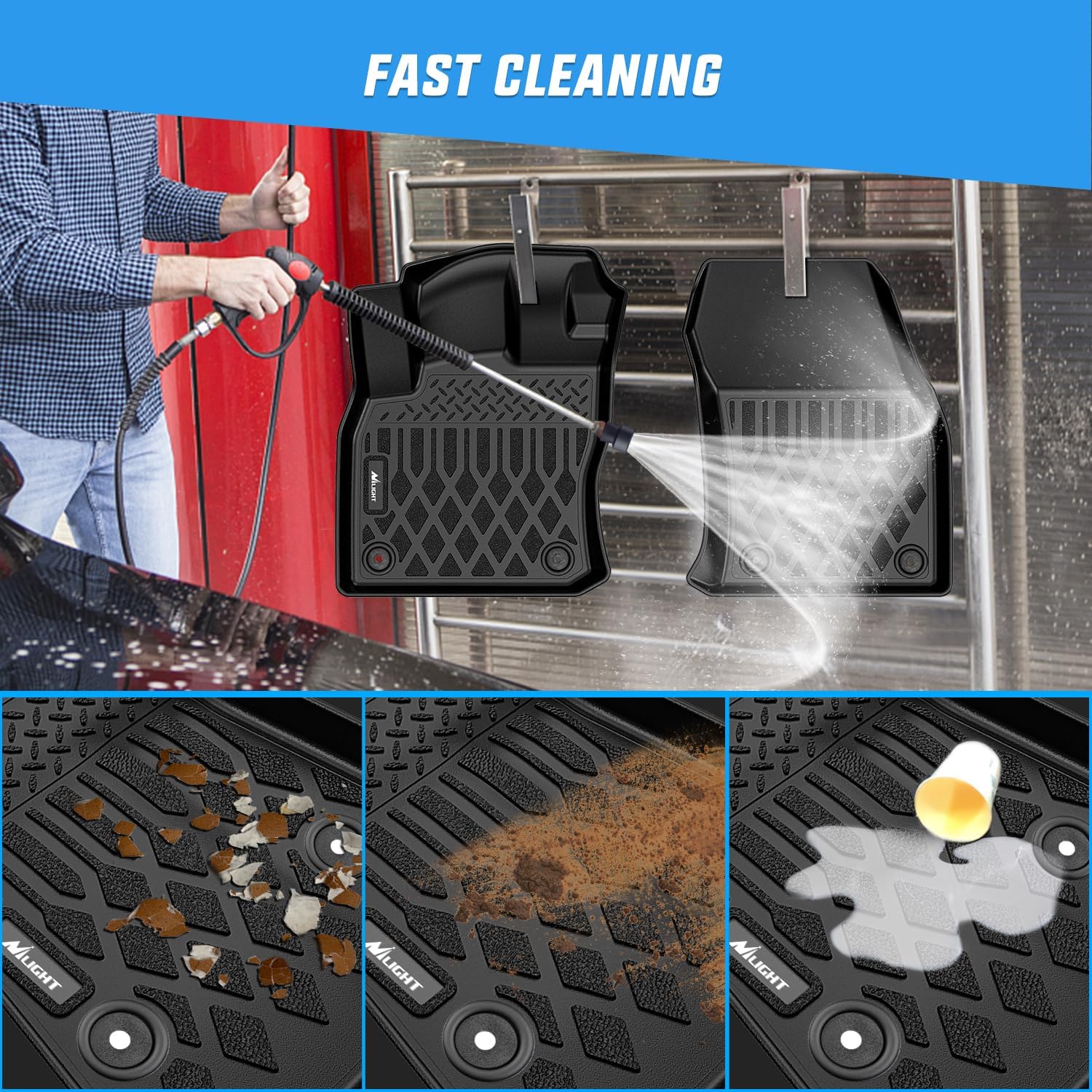 Nilight TPE Floor Mats for Volkswagen Tiguan 7 Seats 2018 2019 2020 2021 2022 2023 2024 All Weather Custom Fit Heavy Duty Floor Liners - Image 5