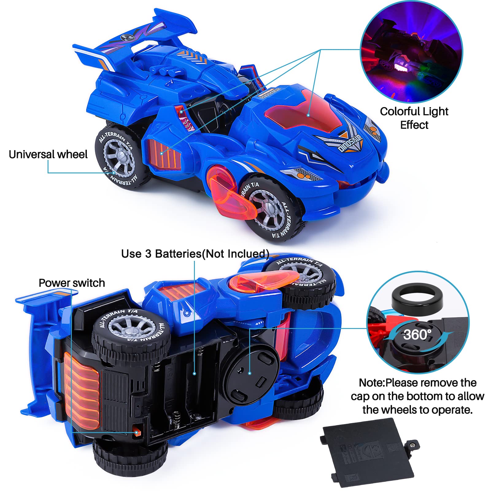 Transformierbarer Drachen-Dinosaurier-Auto - Magnet-Spielzeug Für Kinder Ab 3 Jahren (Silberflügel)