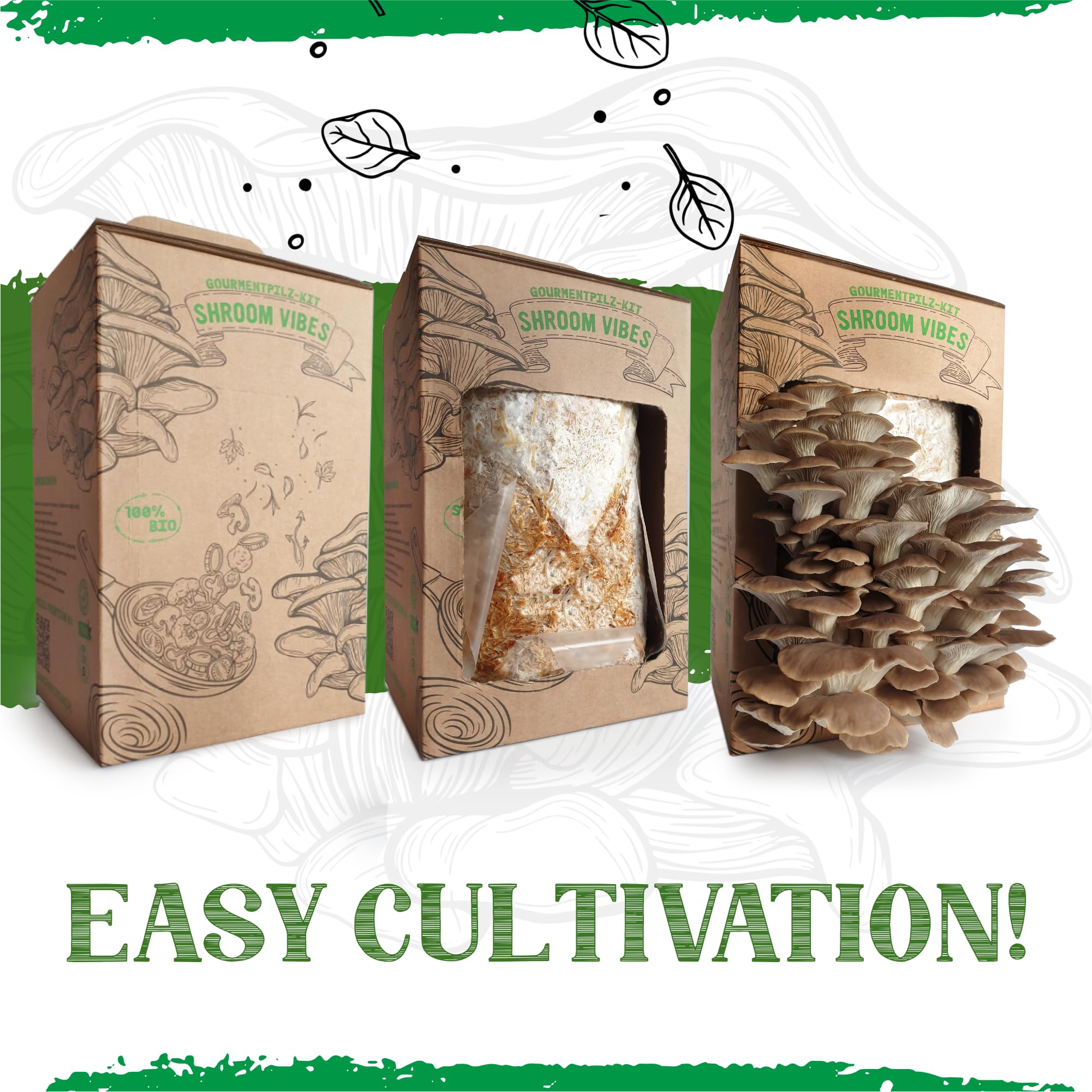 Spoon-Shaped Oyster Mushroom Growing Kit | Einfache Heimkultivierung | Reich an Protein und Nährstoffen | Gourmetgeschmack zum Kochen | Frische Ernte in wenigen Wochen