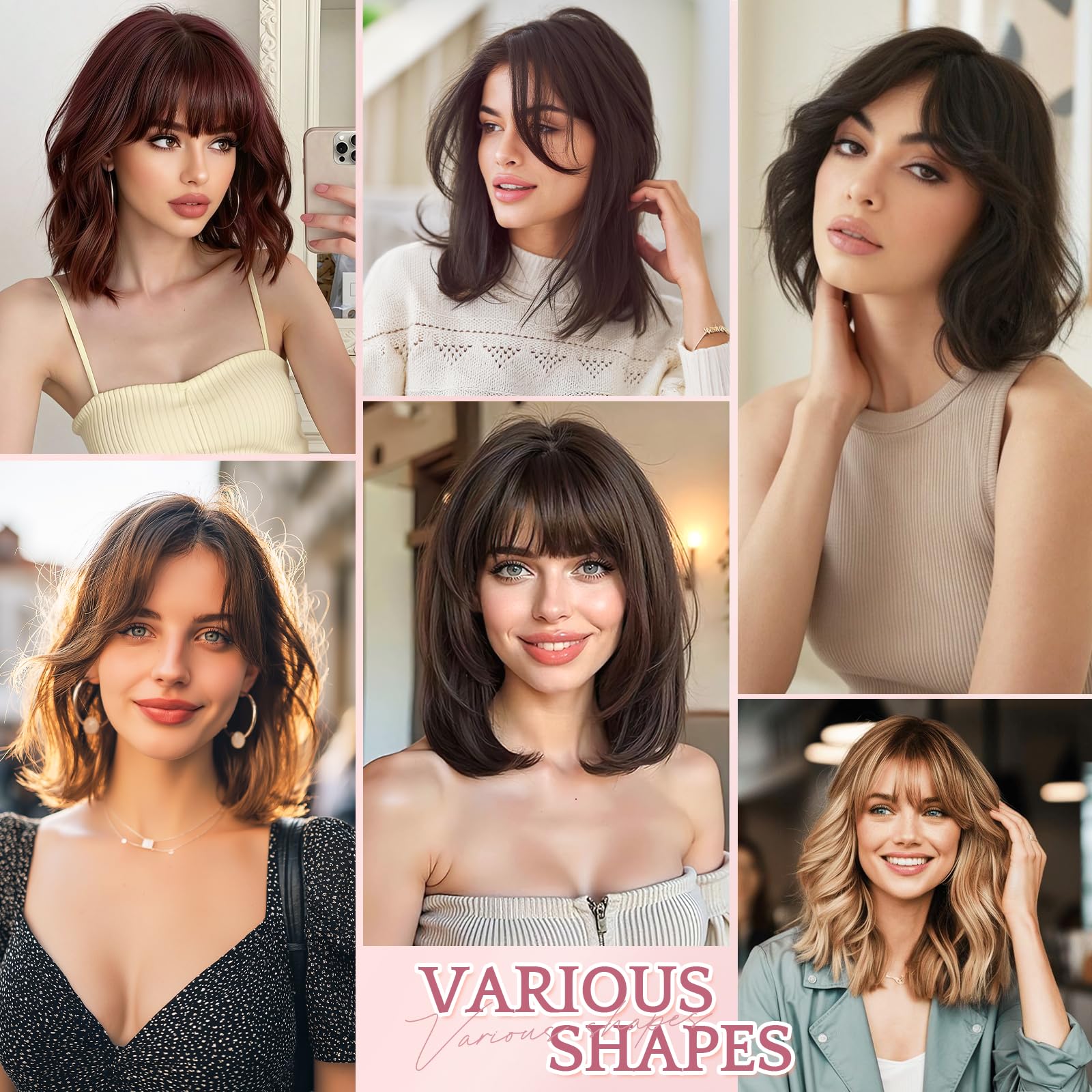 Echthaar Hair Topper für Frauen mit Wispy Pony - Mittelbraun/Dunkelblond Toppers 100% Echtes Haar Clip in Topper Menschliches Haar Top Hat T Spitze Basis für mit Dünnem 13 Gramm