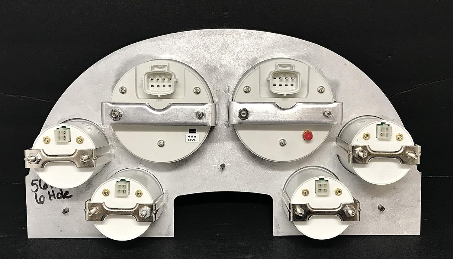 Compatible with 1956 Ford Car 6 Gauge GPS Dash Cluster Panel Set White