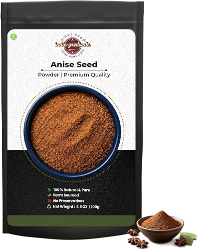 Indiegredients Anise Seed Powder 100g (3.5oz / 0.22lb) Pure Natural Indian Spice