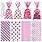Aneco 100 Pack Pink Cellophane Bags 10.6 x 5.1 Inch Plastic Candy Bags Gift Bags Goodie Bags with Twist Ties for Valentine, Birthday, Gift Cookie Snack Packing Party Favor Supplies