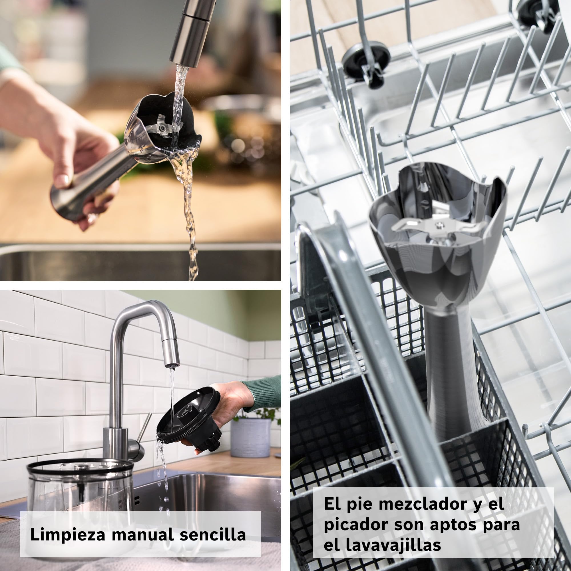 Bosch - Batidora ErgoMaster, Serie 6, 1200 W, QuattroBlade System Pro, Accesorios incluidos, Acero inoxidable, MSM6M830