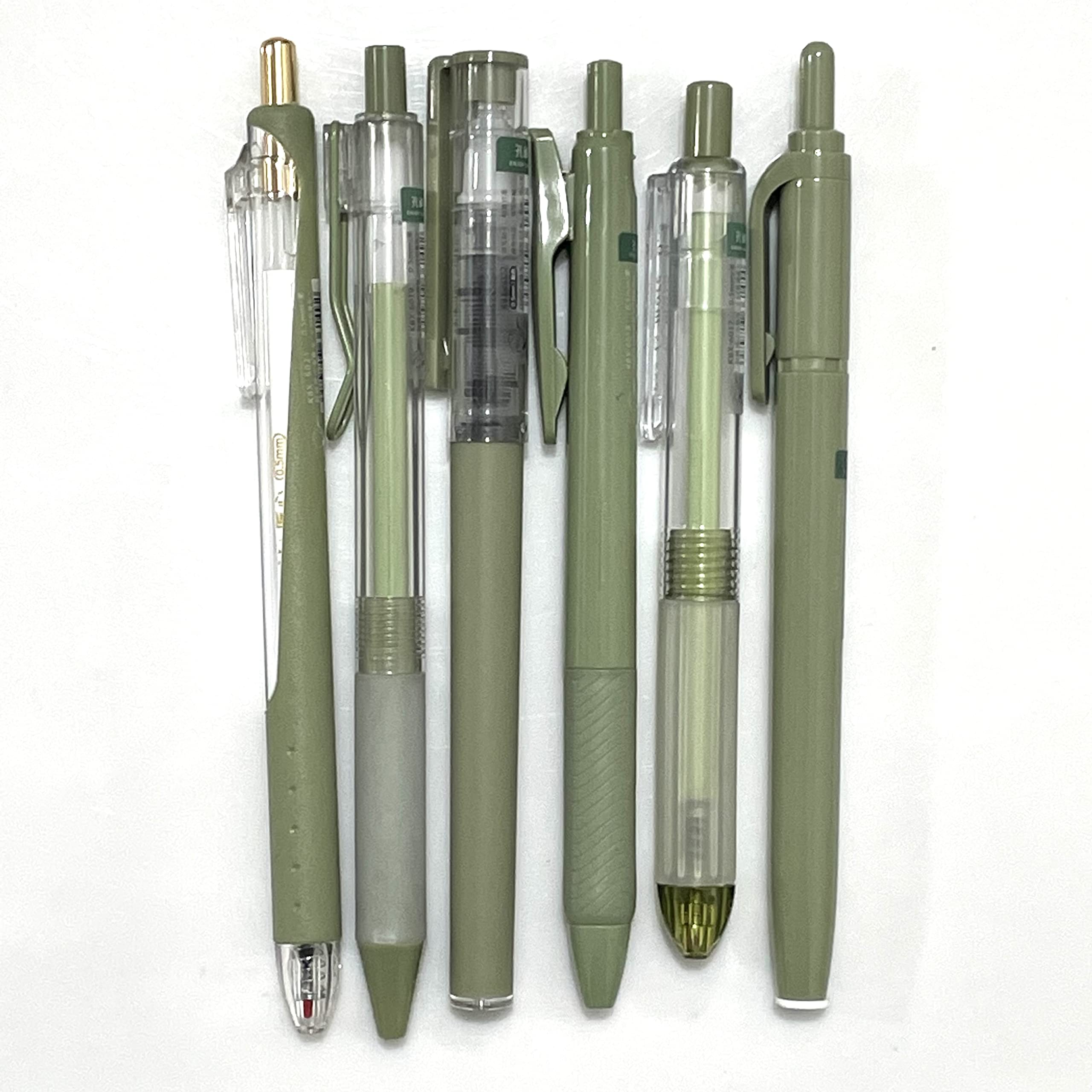 sencoo6 pack Black Gel Pens Quick Dry Ink Pens Fine Point Retractable Roller Ball Pens 0.5mm Smooth Writing Pens Cute Pens Aesthetic pens for School Office Home Diary Gift Pens