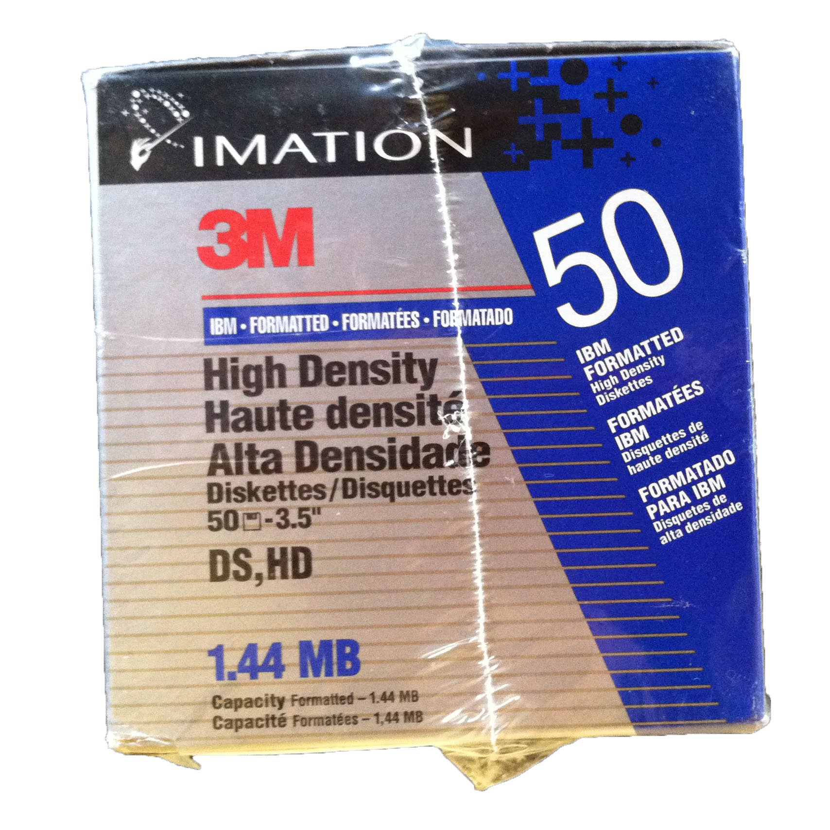 Imation 3,5 "disquetes 3 m IBM formato de alta densidad DS, HD 1.44 MB, Caja de 50