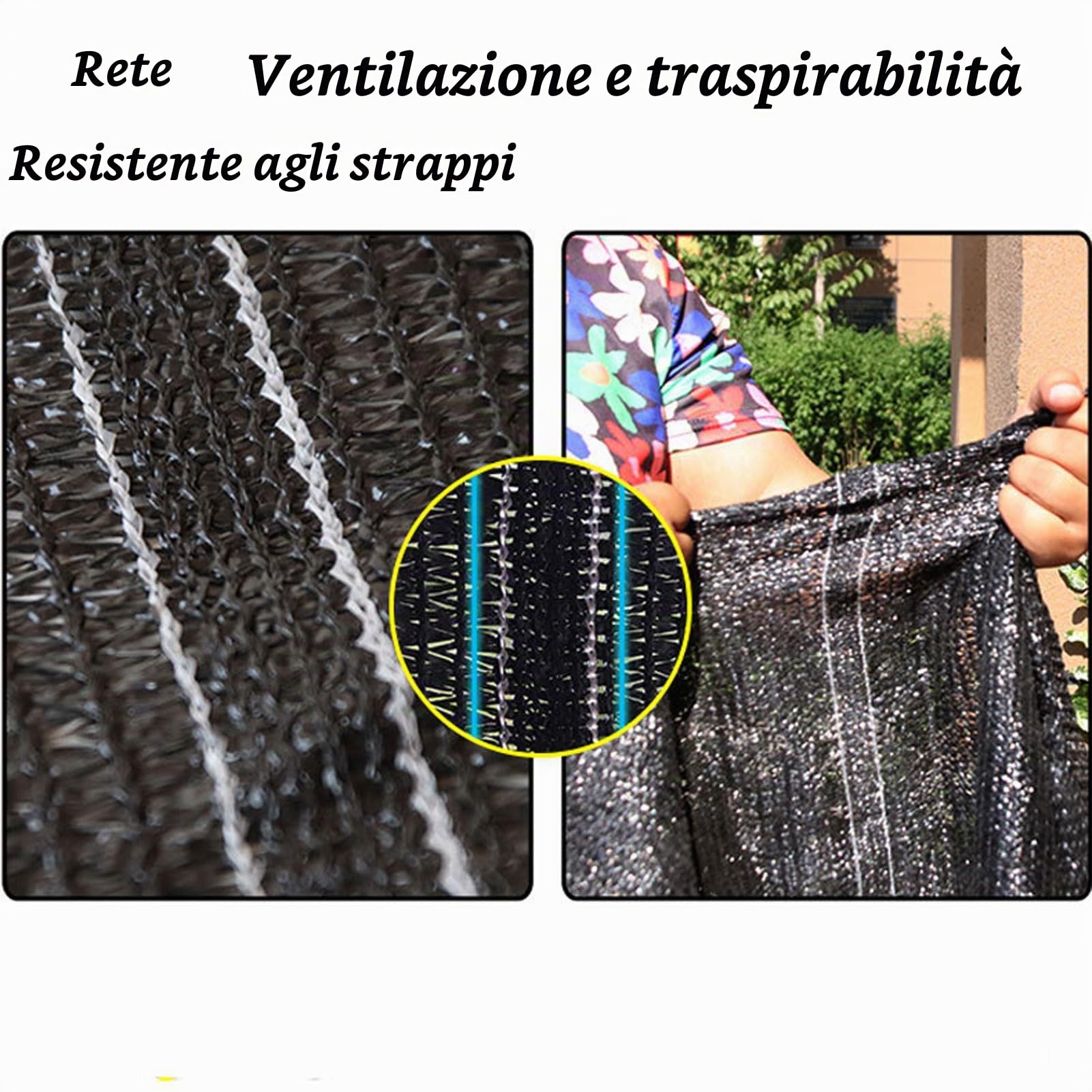 4x10m Rete Ombreggiante con Occhielli, Rete Telo Ombra Resistente Ai Raggi UV, Traspirante Rete Parasole Piante, Bordi Ispessiti Awnings Panno, per Balcone, Verde