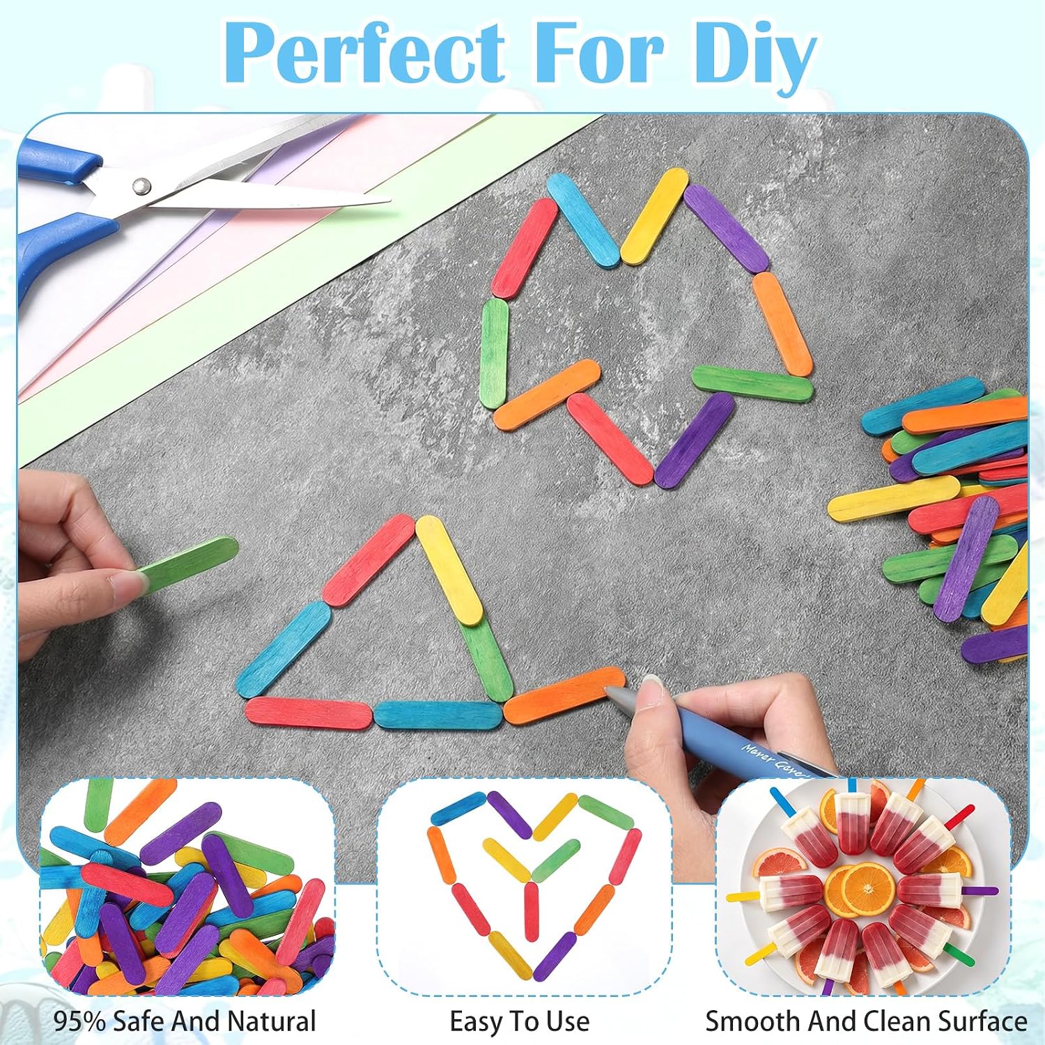 150Pcs Mini Wood Craft Sticks, Mini Popsicle Stick Natural Popsicle Sticks Small Wooden Stick Bulk for Arts and Crafts Classroom DIY Waxing Supplies 1.6x0.4 in