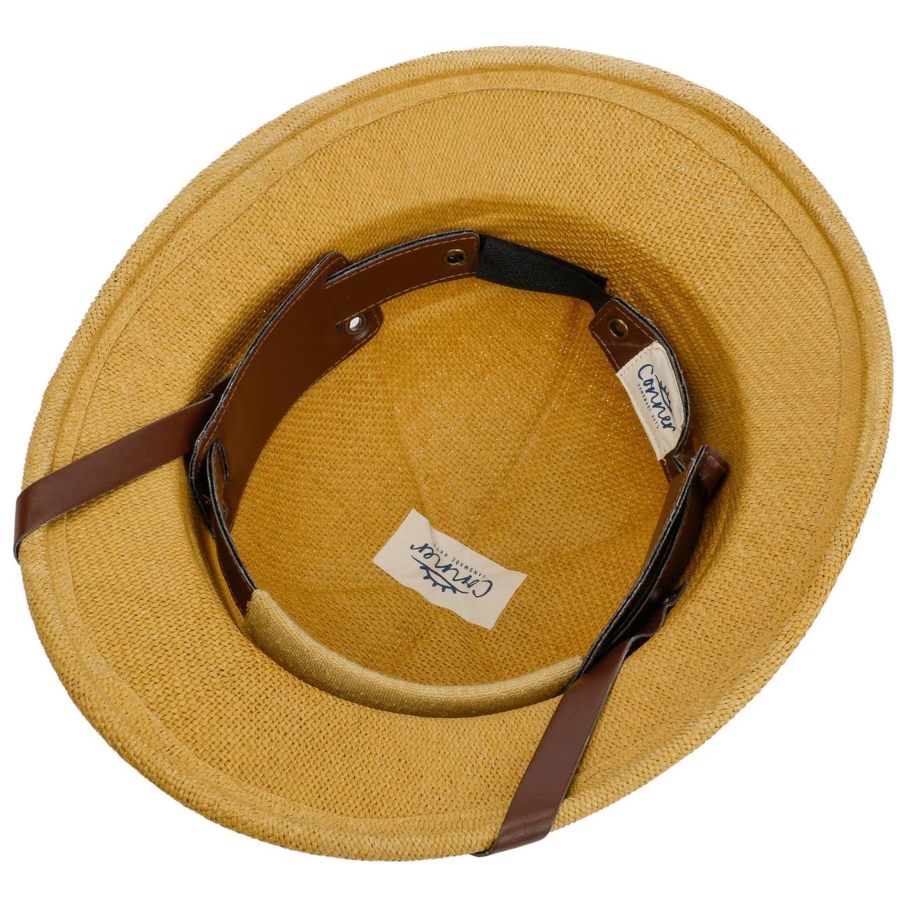 Conner Casco Colonial Bendigo Mujer/Hombre - Sombrero de Paja Verano con Banda Piel Primavera/Verano