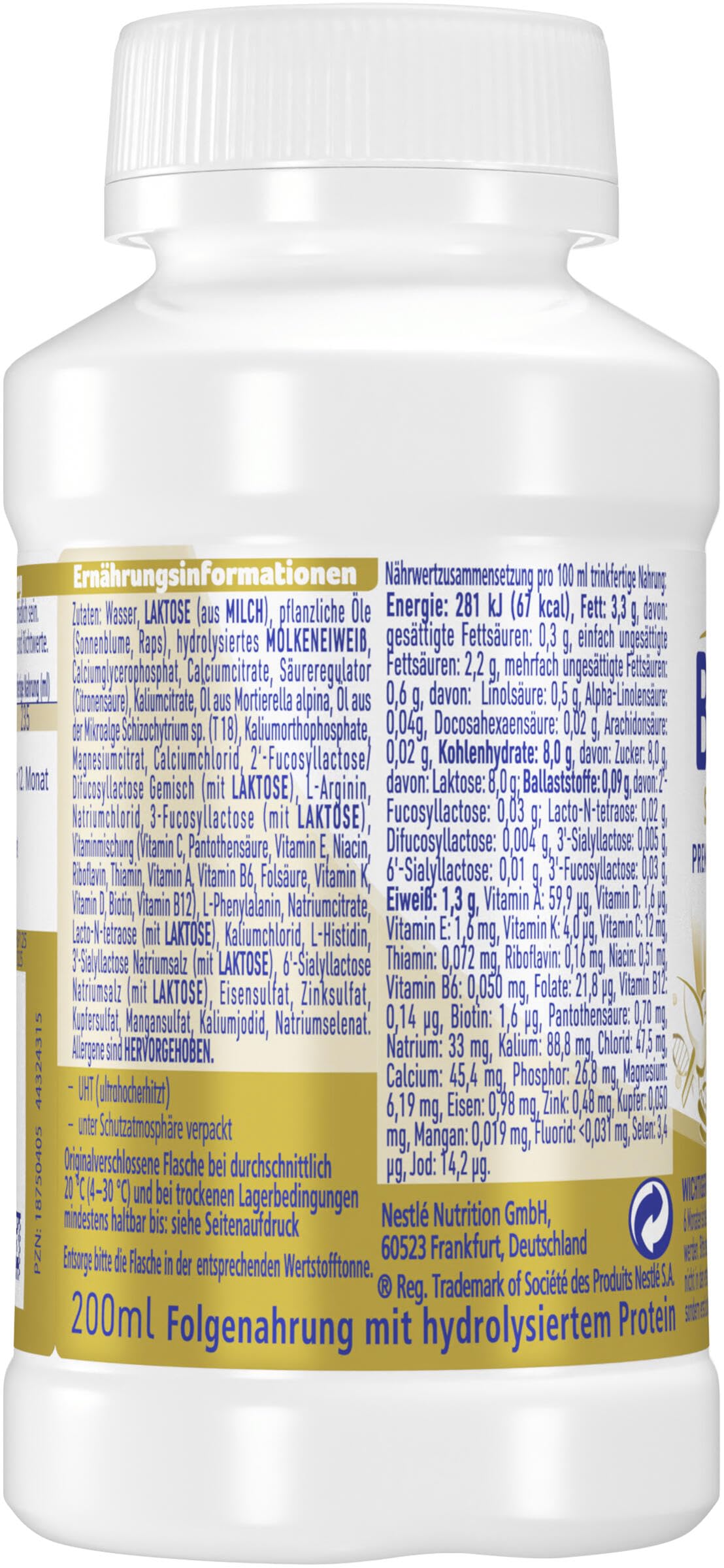 Nestlé BEBA SUPREME 3 Folgenahrung ab 12 Monat trinkfertig 12er Pack 12 x 200ml