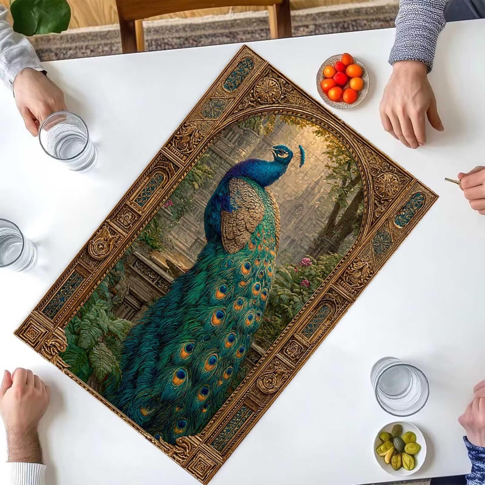 Puzzle dla dorosłych 2000 sztuk paw kwiat 100x70cm puzzle dla dorosłych gra edukacyjna wyzwanie zabawki 2000 elementów dla dzieci, kolorowa układanka do majsterkowania do dekoracji wnętrz PjY7277 J-4