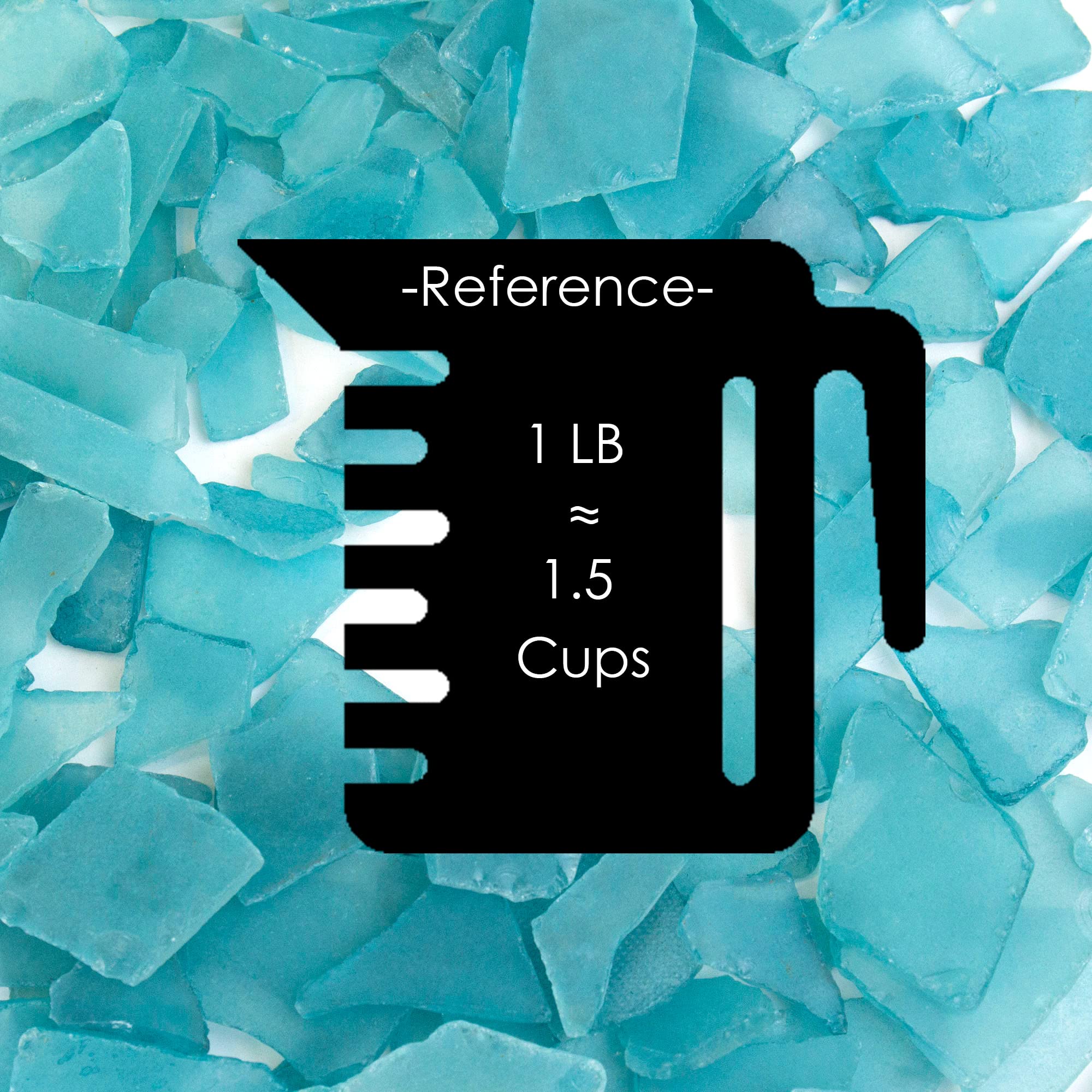 Sea Glass Vase Filler - 24oz Mix Of Light Blue, Green & Clear Crushed Glass