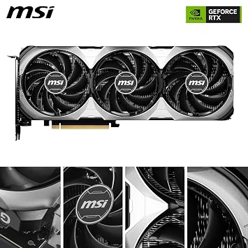 MSI GeForce RTX 4070 Ventus 3X E1 12G OC Graphics Card: PCI Express Gen 4, 20 Gbps Memory Speed, 12GB GDDR6, 3X DisplayPort, 1x HDMI, 7680 x 4320 Maximum Resolution, Triple Fan, TORX Fan 4.0 - Black
