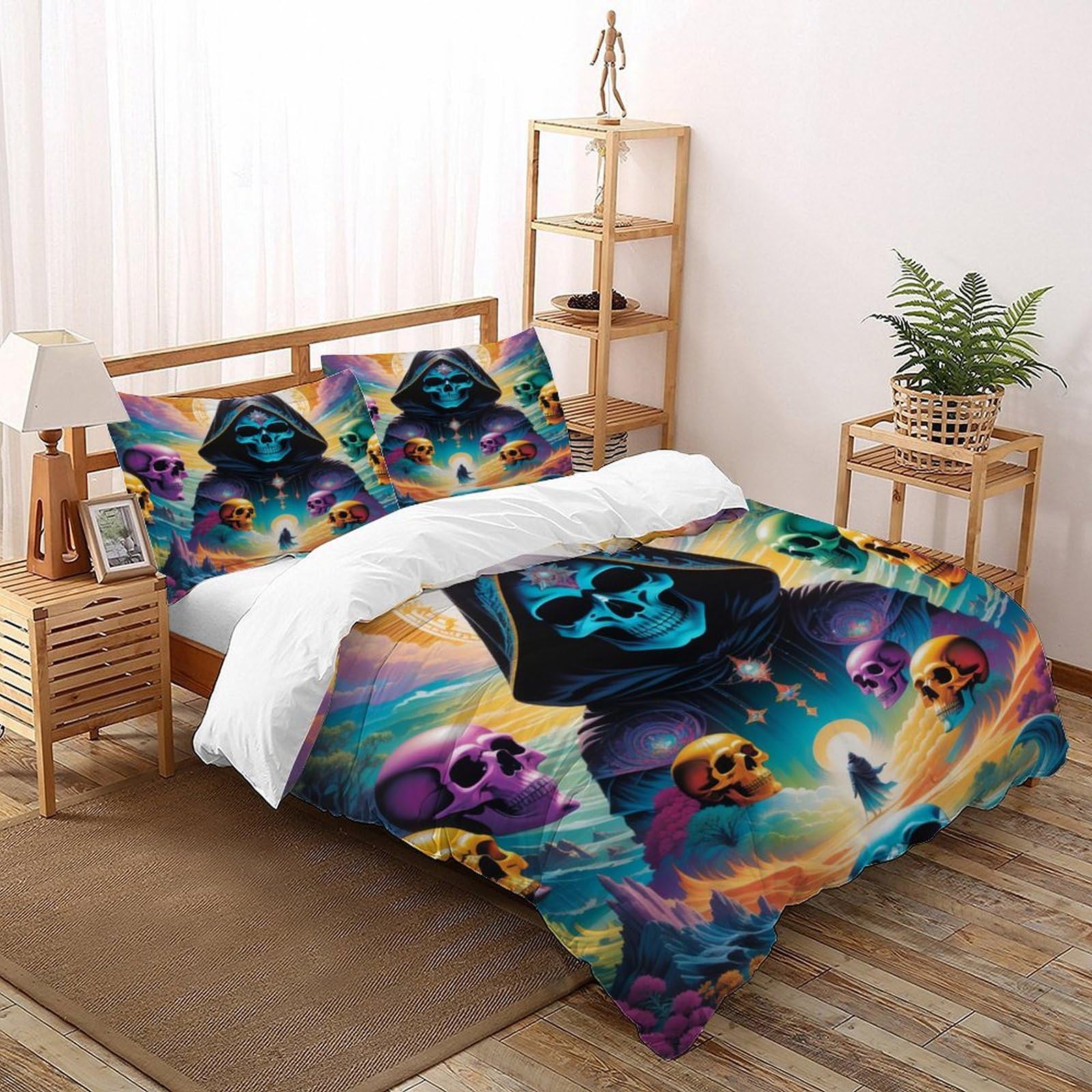 Housse de couette 2 personnes gothique microfine lit double adulte