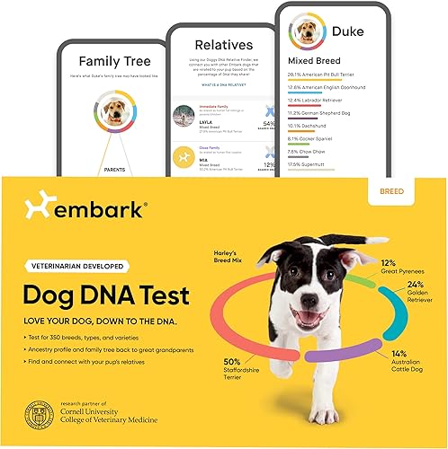 Embark Kit de identificación de raza Prueba de ADN de perro más precisa Prueba más de 350 razas de perros Kit de identificación de raza con