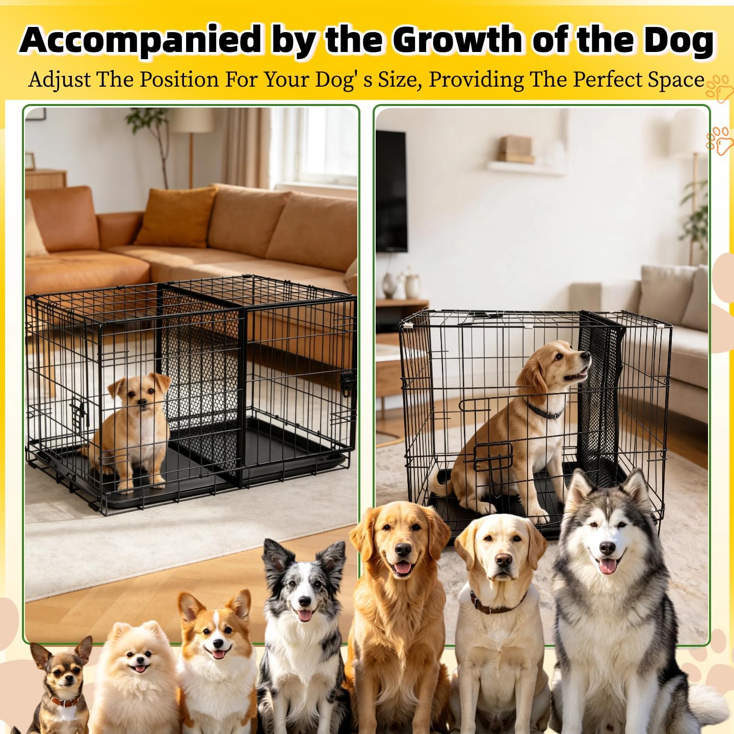 Thick Adjustable Dog Crate Divider for 36" Crate, 24"x22.5" image 4