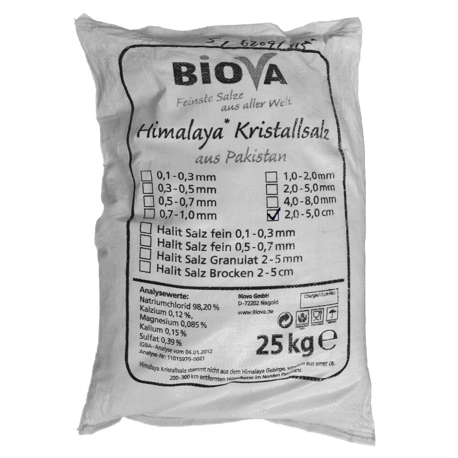 Biova Sól krystaliczna 2-5 cm 25 kg