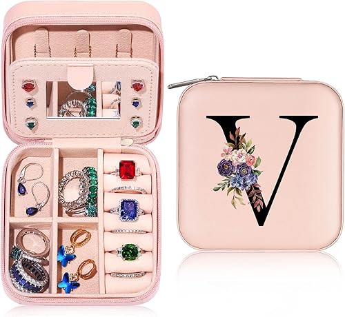 Parima Joyero de viaje, organizador de joyas, pequeño estuche de viaje para mujer, mini joyero de viaje, estuche de joyería de viaje, estuche