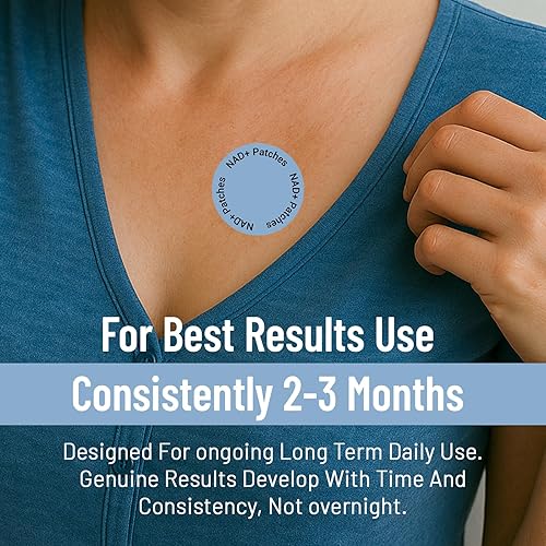 Miniatura 4 de Parches NAD+ para mujeres y hombres con parches de nicotinamida y resveratrol-30, fórmula premium de liberación prolongada de 8 horas, veganos